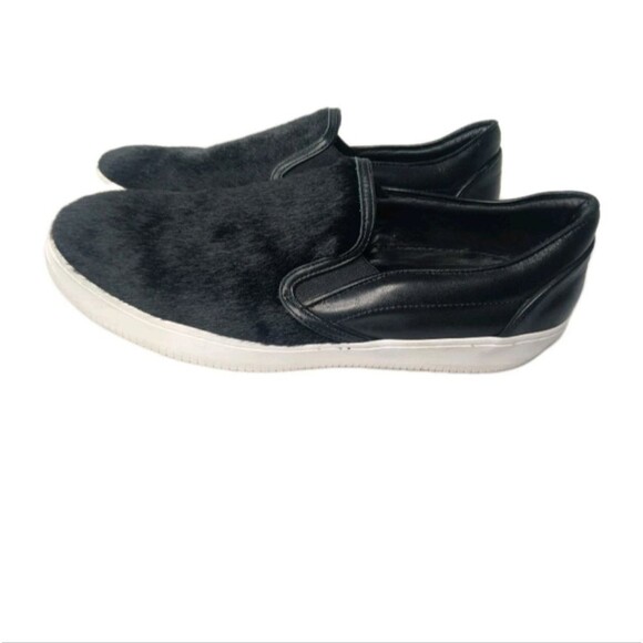 Saks Fifth Avenue Calf Hair Leather Loafers Men\'s Shoes Size 13 M Black main image 6